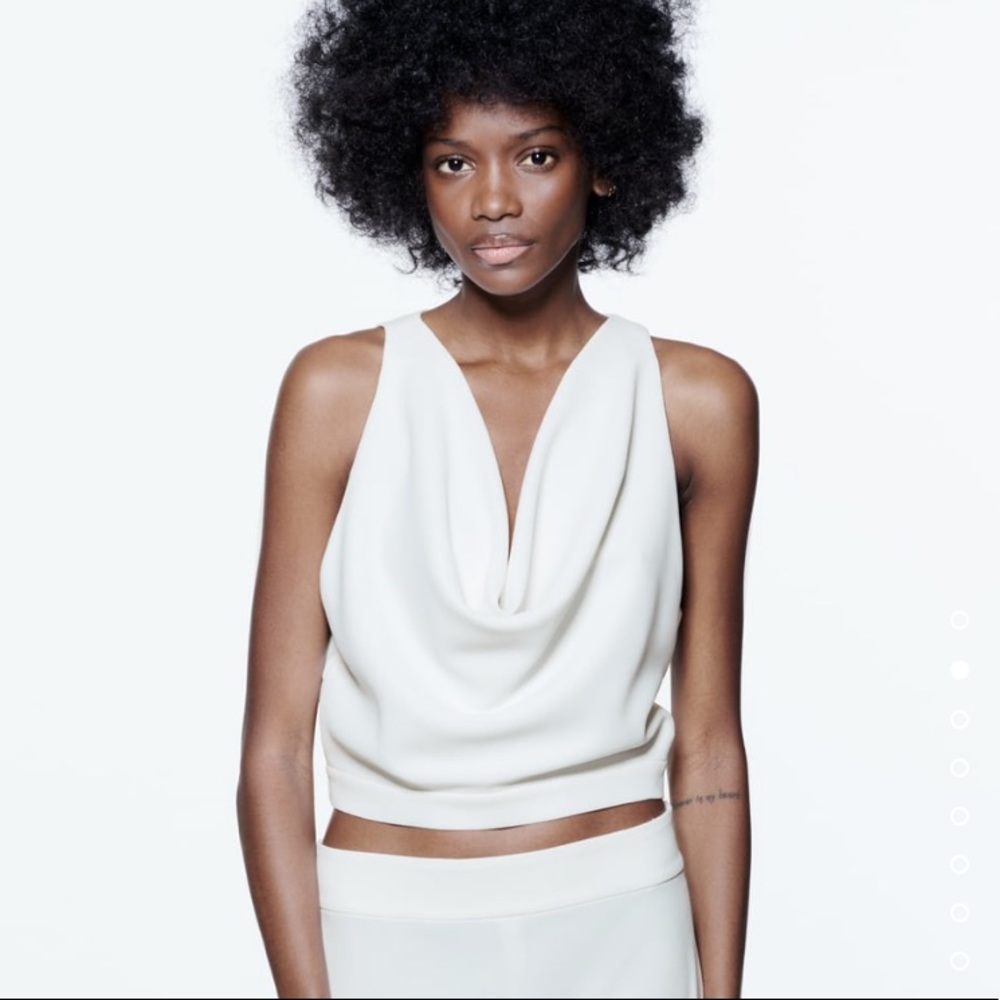 Brand new Zara flowy neckline top